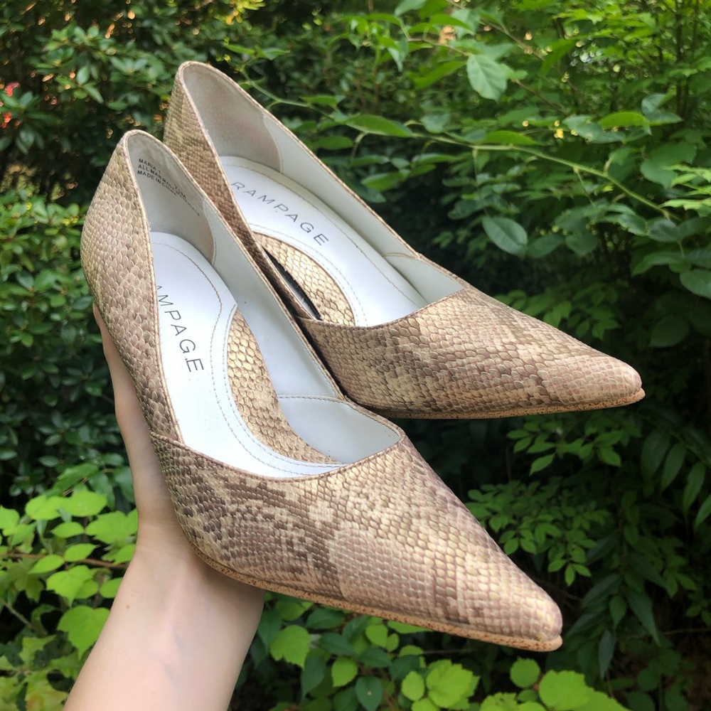 Gold Snakeskin Heels